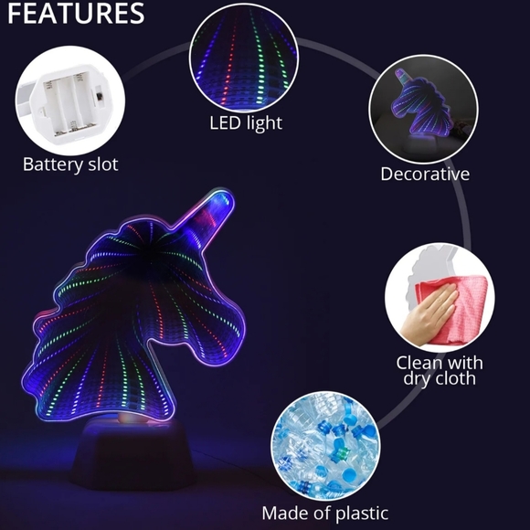 Unicorn LED Tunnel Light Durable Sturdy Home Indoor Decoration - Picture 2 of 6